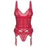 Obsessive Cupide Desir - ensemble en dentelle transparente (rouge) - L/XL