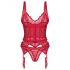 Obsessive Cupide Desir - ensemble en dentelle transparente (rouge) - L/XL