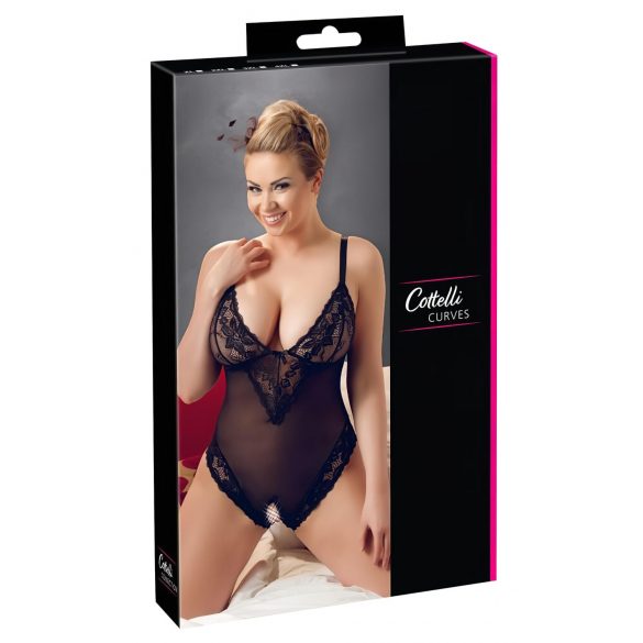 Cottelli Plus Size - body en dentelle (noir)