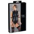 Cottelli Bondage - body sans manches brillant avec fixations pour les mains (noir) - XL