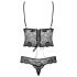 Obsessive Alluria - body dentelle fleurie (noir)