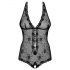 Obsessive Fiorenta - body en dentelle ouvert avec perles (noir) - L/XL