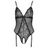 Cottelli - body ouvert en dentelle avec porte-jarretelles (noir) - L