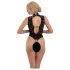 Abierta Fina - body ouvert en dentelle avec strass (noir) - M