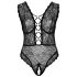 Cottelli Courbes Grande Taille - body transparent à motifs (noir)