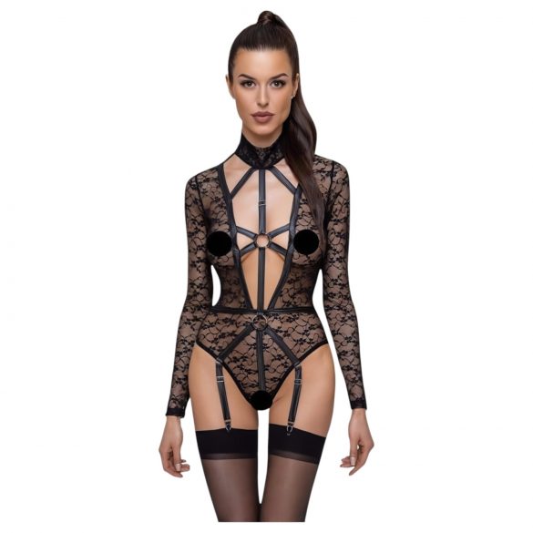 Cottelli - body transparent avec décolleté (noir) - M