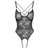 Cottelli - body en dentelle transparent et ouvert (noir)