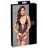 Cottelli Bondage - body ouvert avec fixations pour bras (noir) - XL