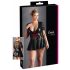 Cottelli Taille Plus – robe brillante avec corset rouge (noire) - XXL