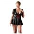 Cottelli Taille Plus – robe brillante avec corset rouge (noire) - XXXXL