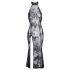 Noir - robe longue transparente à fleurs (noir)