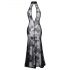 Noir - robe longue transparente à fleurs (noir) - M