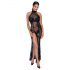 Noir - robe longue transparente à fleurs (noir) - L