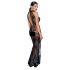 Noir - robe longue transparente à fleurs (noir) - XL