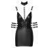 Cottelli Bondage - robe mini brillante à col tour de cou (noir) - M