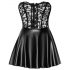 Noir - robe mini brillante avec haut en dentelle (noire)