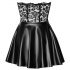 Noir - robe mini brillante avec haut en dentelle (noire)