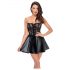 Noir - robe mini brillante avec haut en dentelle (noire) - L