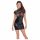 Noir - robe brillante avec haut en dentelle et corset (noir) - M