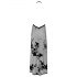 Noir - robe longue entièrement transparente à motif floral (noir) - L