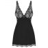 Obsessive Luvae - nuisette florale à strass avec string (noir) - L/XL