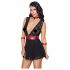 Cottelli Bondage - Babydoll en dentelle avec tour de cou (noir) - XL