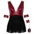 Cottelli Bondage Grand Taille - babydoll décolleté (rouge-noir)