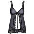 Kissable - babydoll ouvert (noir)