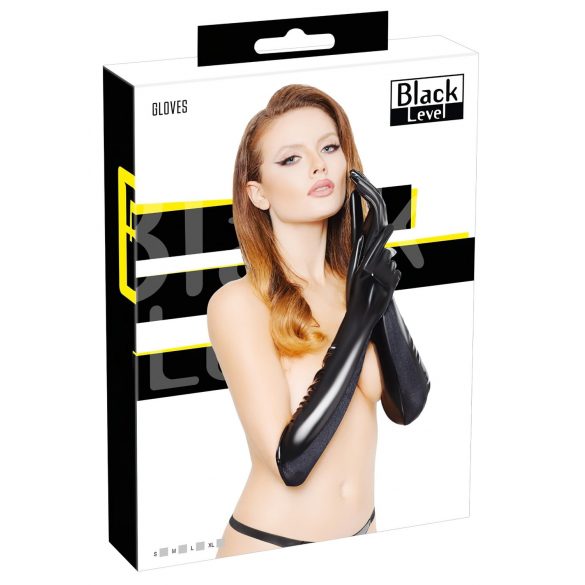 Black Level - gants en vinyle brillant (noir) - M