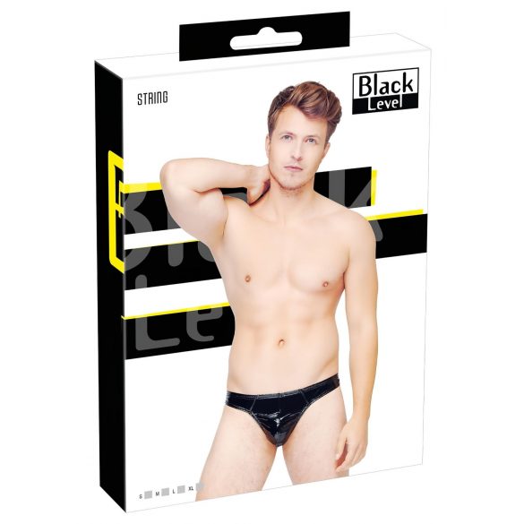 Black Level - String classique en vinyle pour homme (noir) - M