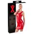 LATEX - robe courte en latex sans manches (rouge) - M