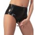 LATEX - culotte femme avec préservatif vaginal (noir) - M