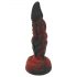 OgazR Hell Dong - gode avec ventouse rainuré - 20 cm (noir-rouge)