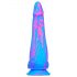 Inkipus - gode en silicone avec scrotum - 18 cm (bleu-rose)