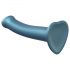 Strap-on-me Éclat Métallique M - dildo sans danger pour la peau (bleu métallique)