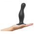 Curvy L Dildo - ondulé, avec base (noir)