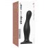 Curvy L Dildo - ondulé, avec base (noir)