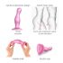 Strap-on-me Courbe S - dildo ondulé avec base (rose)