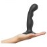 Strap-on-me P&G M - dildo courbé avec base (noir)