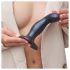 Strap-on-me Snaky M - gode ceinture courbé pour anal (bleu métallisé)