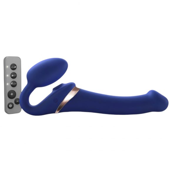 Strap-on-me M - vibromasseur à vagues d'air (bleu)