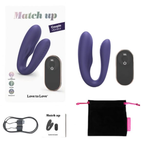 Love to Love Match up - vibromasseur pour couple rechargeable avec télécommande (violet)