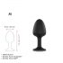 Bouchon anal Dorcel Geisha Plug Diamond M - avec pierre blanche (noir)