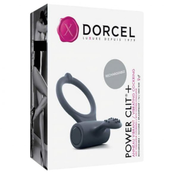 Dorcel Power Clit Plus - anneau pénien vibrant rechargeable (noir)