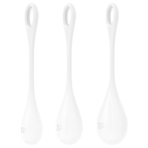 Satisfyer Yoni Power 1 - ensemble de boules de geisha - blanc (3 pièces)