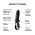 Satisfyer Hot Passion - vibromasseur anal chauffant intelligent (noir)