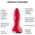 Satisfyer Rotator Plug 1 - Plug anal perlé avec batterie (rouge)