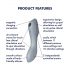 Satisfyer Curvy Trinity 3 - Vibromasseur 2en1 à ondes de pression rechargeable (gris)