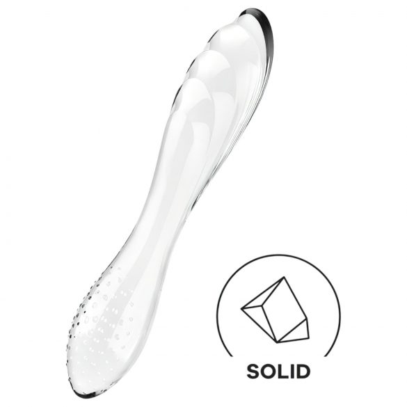 Satisfyer Dazzling Crystal 1 - Godemichet en verre à double extrémité (transparent)