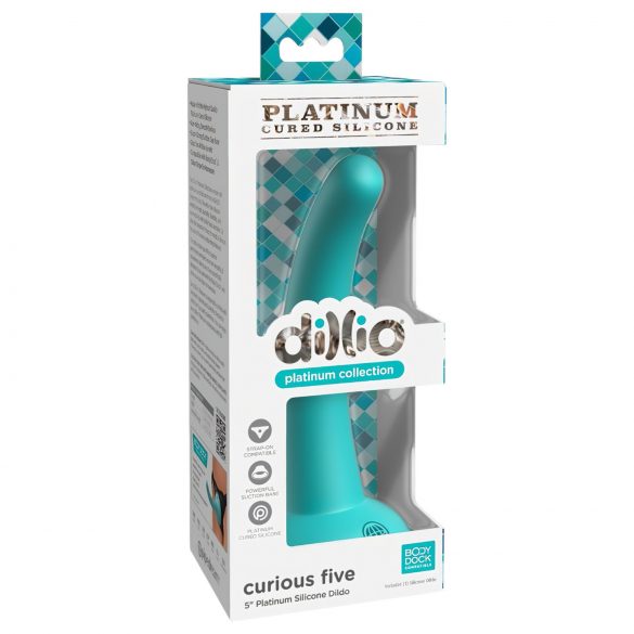 Dillio Curious Five - gode en silicone avec ventouse (15 cm) - turquoise